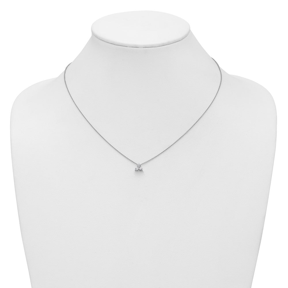 True Origin 14K White Gold 3/8 carat Lab Grown Diamond VS+ F+ 18 in Complete Cluster Necklace