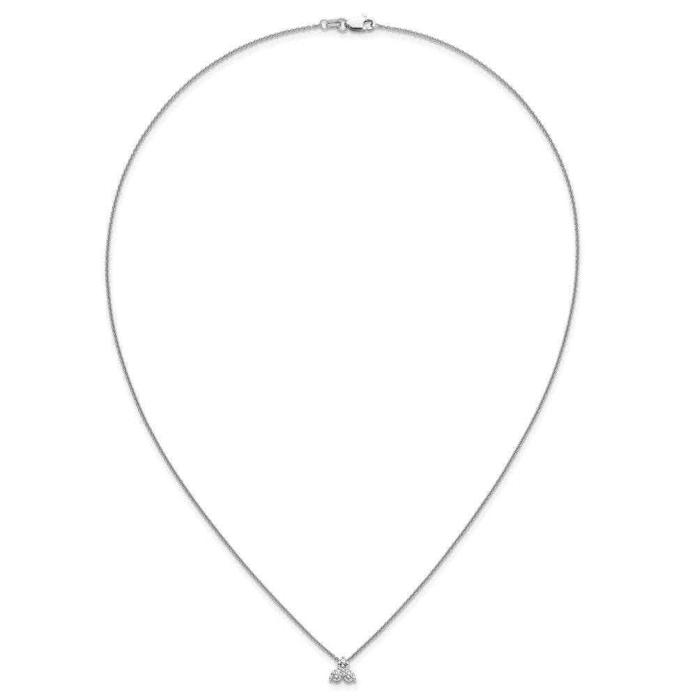 True Origin 14K White Gold 3/8 carat Lab Grown Diamond VS+ F+ 18 in Complete Cluster Necklace