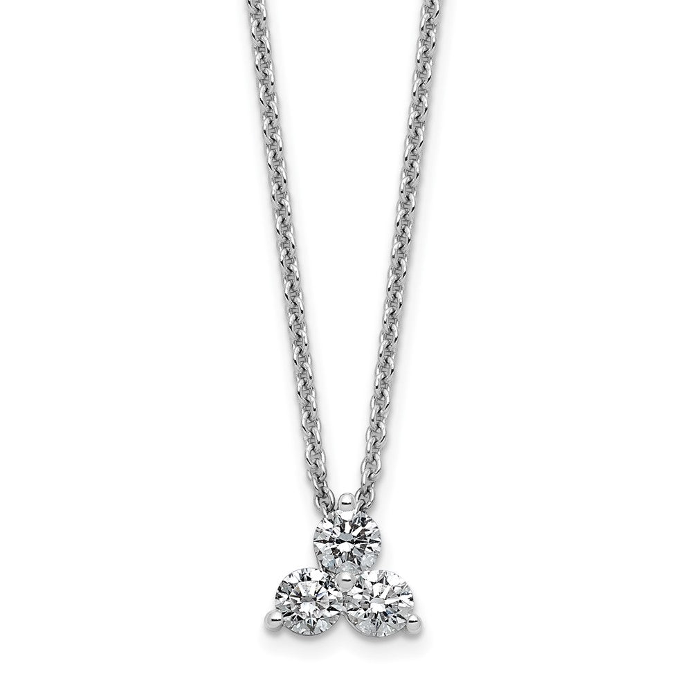 True Origin 14K White Gold 3/8 carat Lab Grown Diamond VS+ F+ 18 in Complete Cluster Necklace