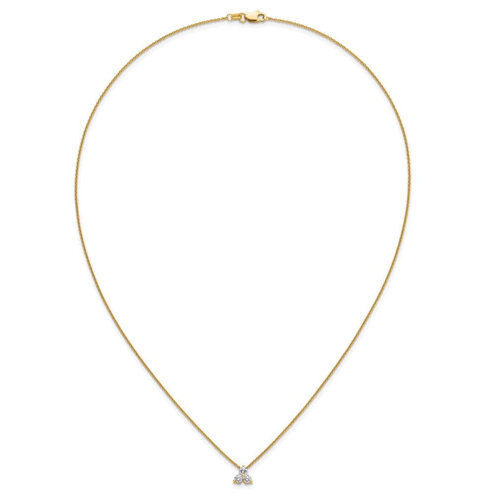 True Origin 14K Yellow Gold 3/8 carat Lab Grown Diamond VS+ F+ 18 in Complete Cluster Necklace