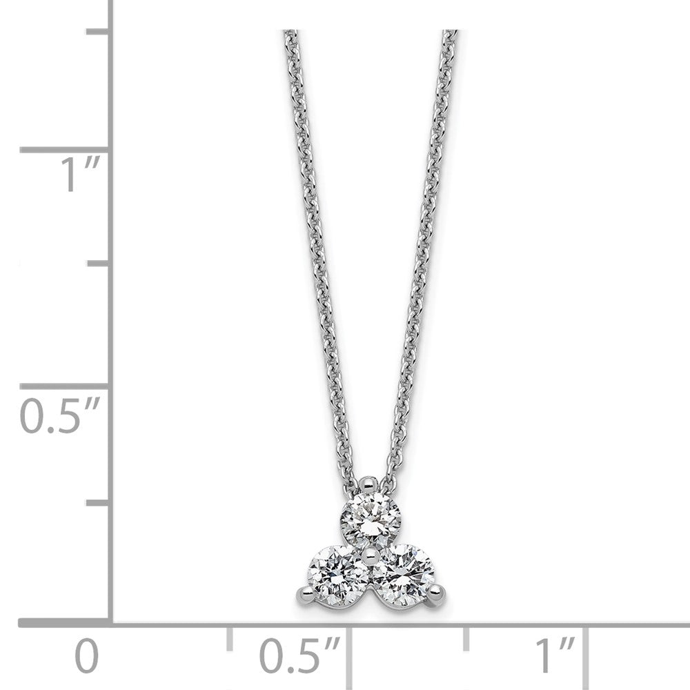 True Origin 14K White Gold 1/2 carat Lab Grown Diamond VS+ F+ 18 in Complete Cluster Necklace