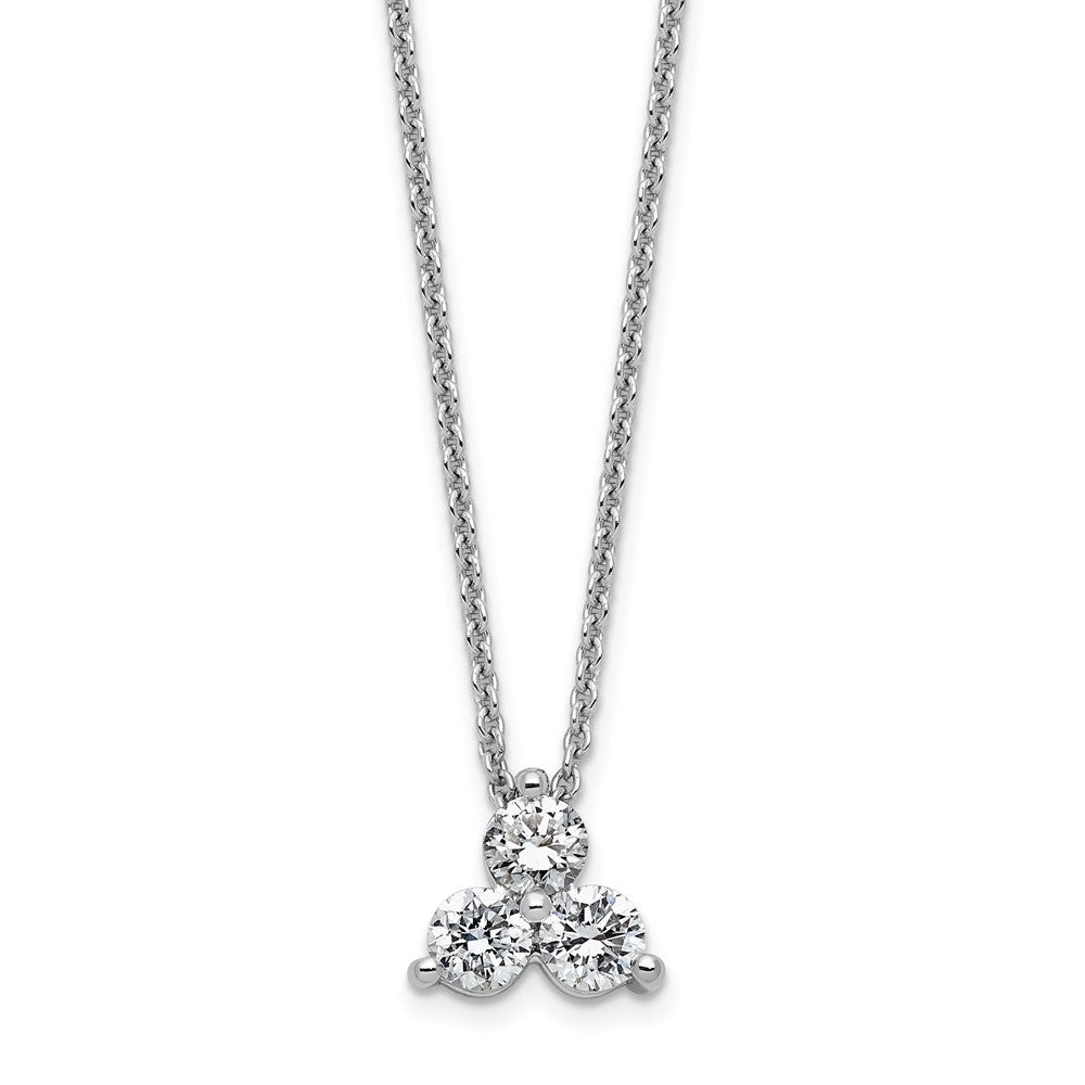 True Origin 14K White Gold 1/2 carat Lab Grown Diamond VS+ F+ 18 in Complete Cluster Necklace