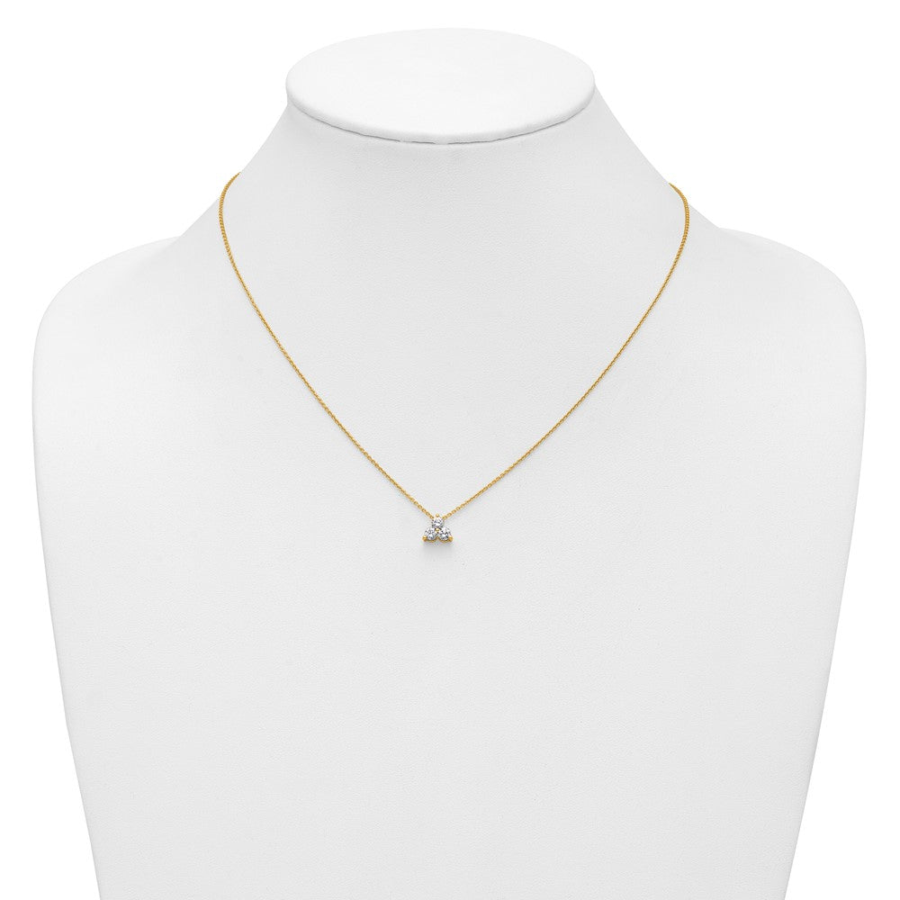 True Origin 14K Yellow Gold 1/2 carat Lab Grown Diamond VS+ F+ 18 in Complete Cluster Necklace