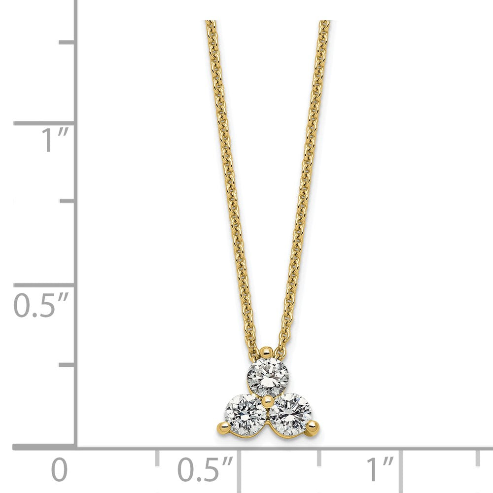 True Origin 14K Yellow Gold 1/2 carat Lab Grown Diamond VS+ F+ 18 in Complete Cluster Necklace