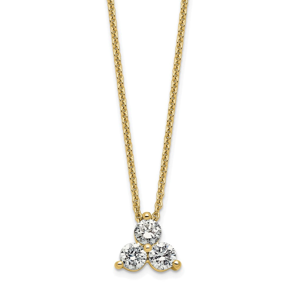 True Origin 14K Yellow Gold 1/2 carat Lab Grown Diamond VS+ F+ 18 in Complete Cluster Necklace