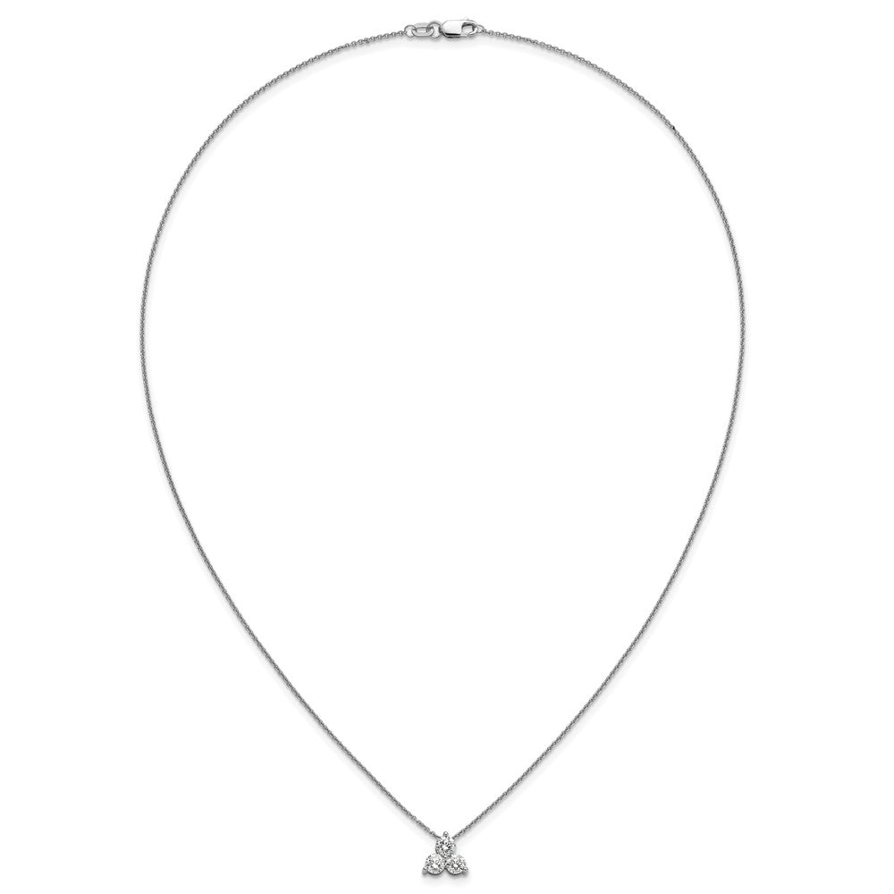 True Origin 14K White Gold 3/4 carat Lab Grown Diamond VS+ F+ 18 in Complete Cluster Necklace