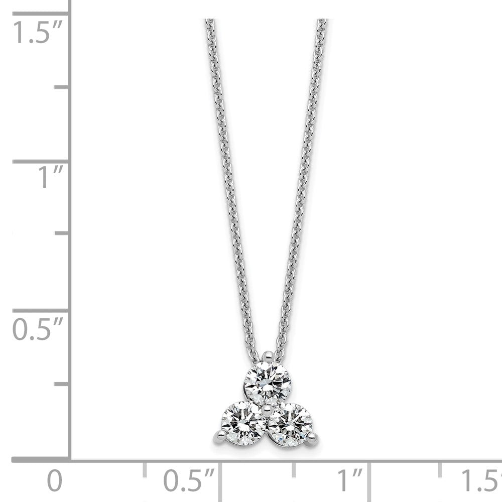 True Origin 14K White Gold 3/4 carat Lab Grown Diamond VS+ F+ 18 in Complete Cluster Necklace