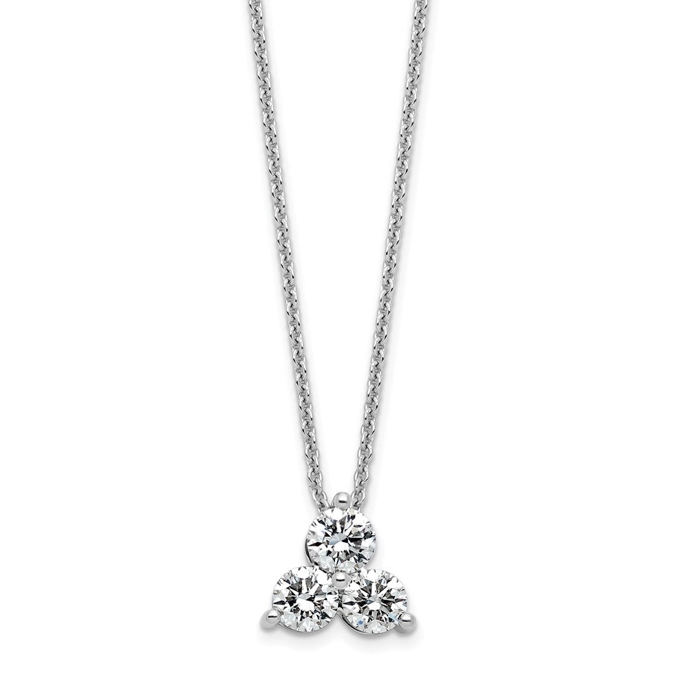 True Origin 14K White Gold 3/4 carat Lab Grown Diamond VS+ F+ 18 in Complete Cluster Necklace