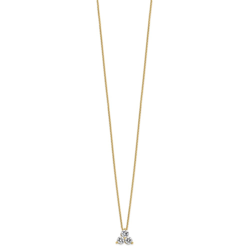 True Origin 14K Yellow Gold 3/4 carat Lab Grown Diamond VS+ F+ 18 in Complete Cluster Necklace