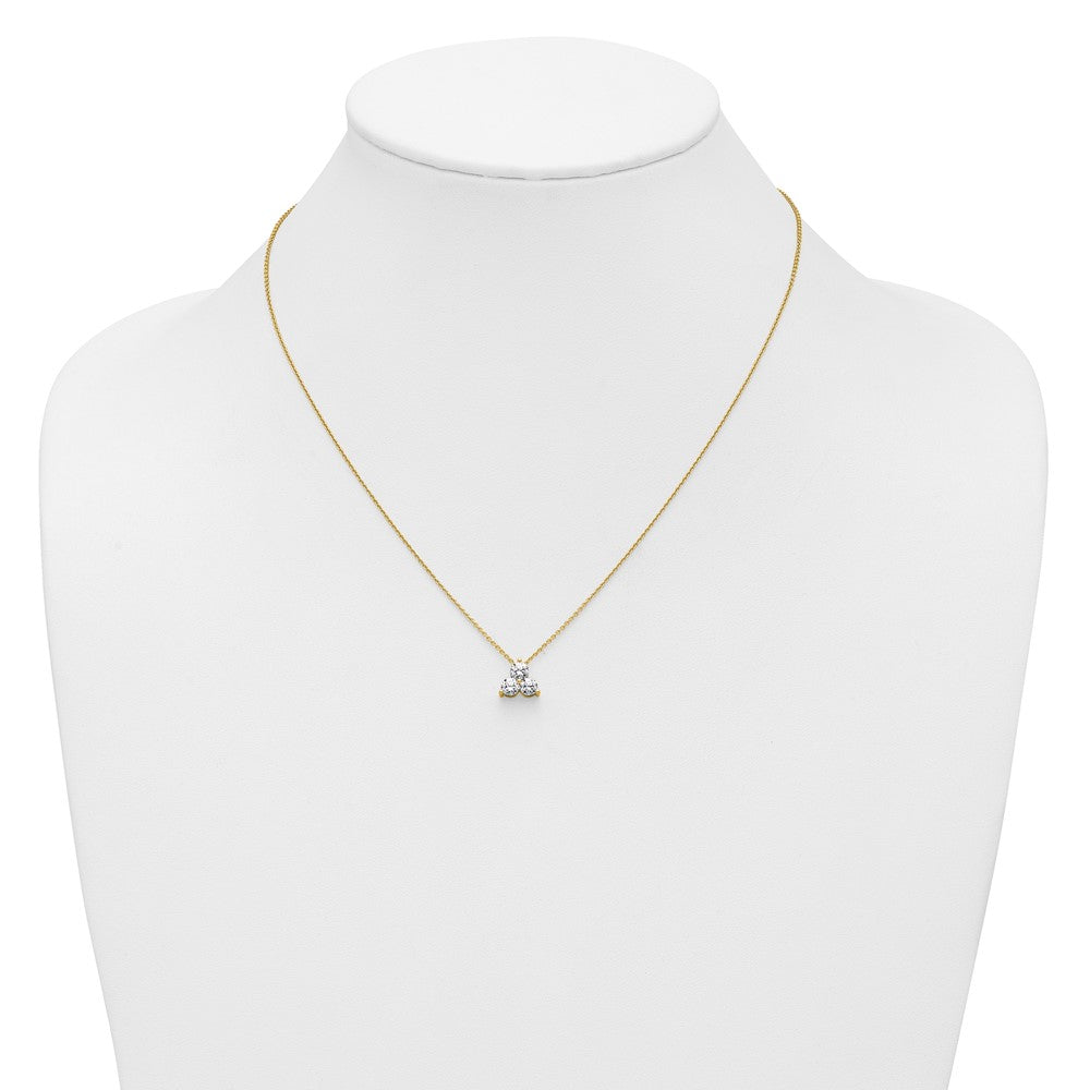 True Origin 14K Yellow Gold 3/4 carat Lab Grown Diamond VS+ F+ 18 in Complete Cluster Necklace