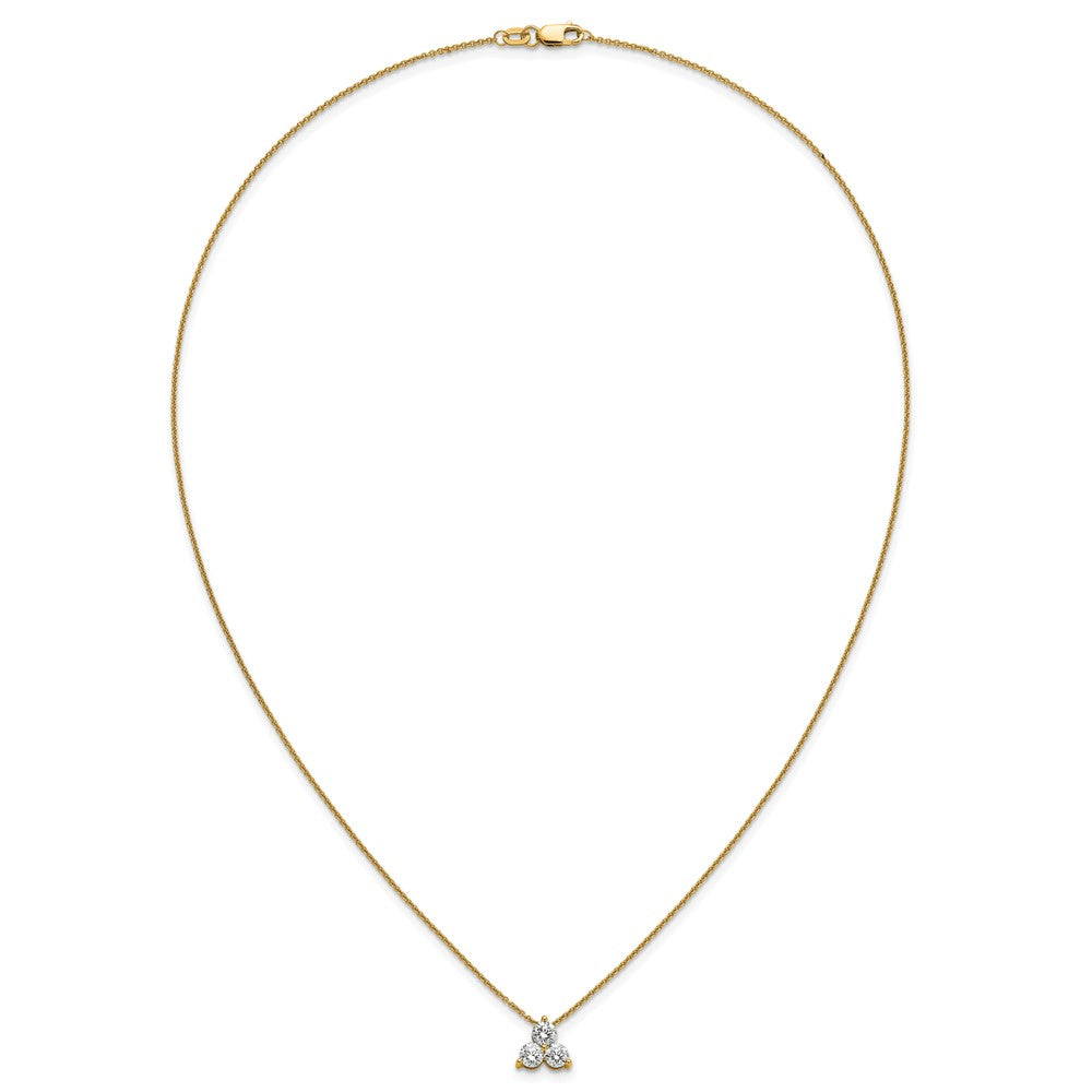 True Origin 14K Yellow Gold 3/4 carat Lab Grown Diamond VS+ F+ 18 in Complete Cluster Necklace