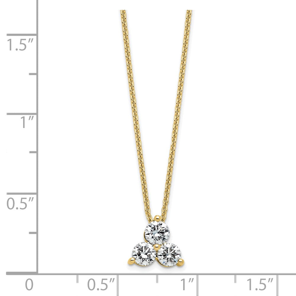 True Origin 14K Yellow Gold 3/4 carat Lab Grown Diamond VS+ F+ 18 in Complete Cluster Necklace