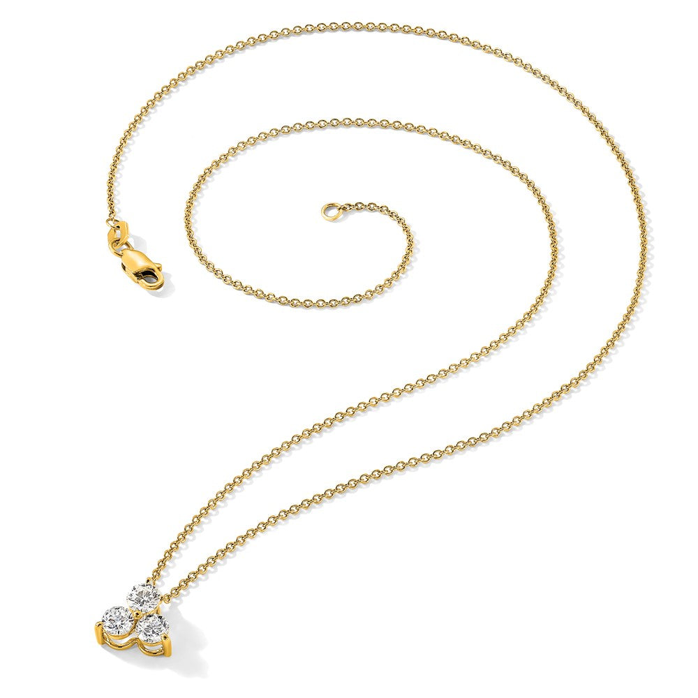 True Origin 14K Yellow Gold 1/4 carat Lab Grown Diamond VS+ F+ 18 in Complete Cluster Necklace