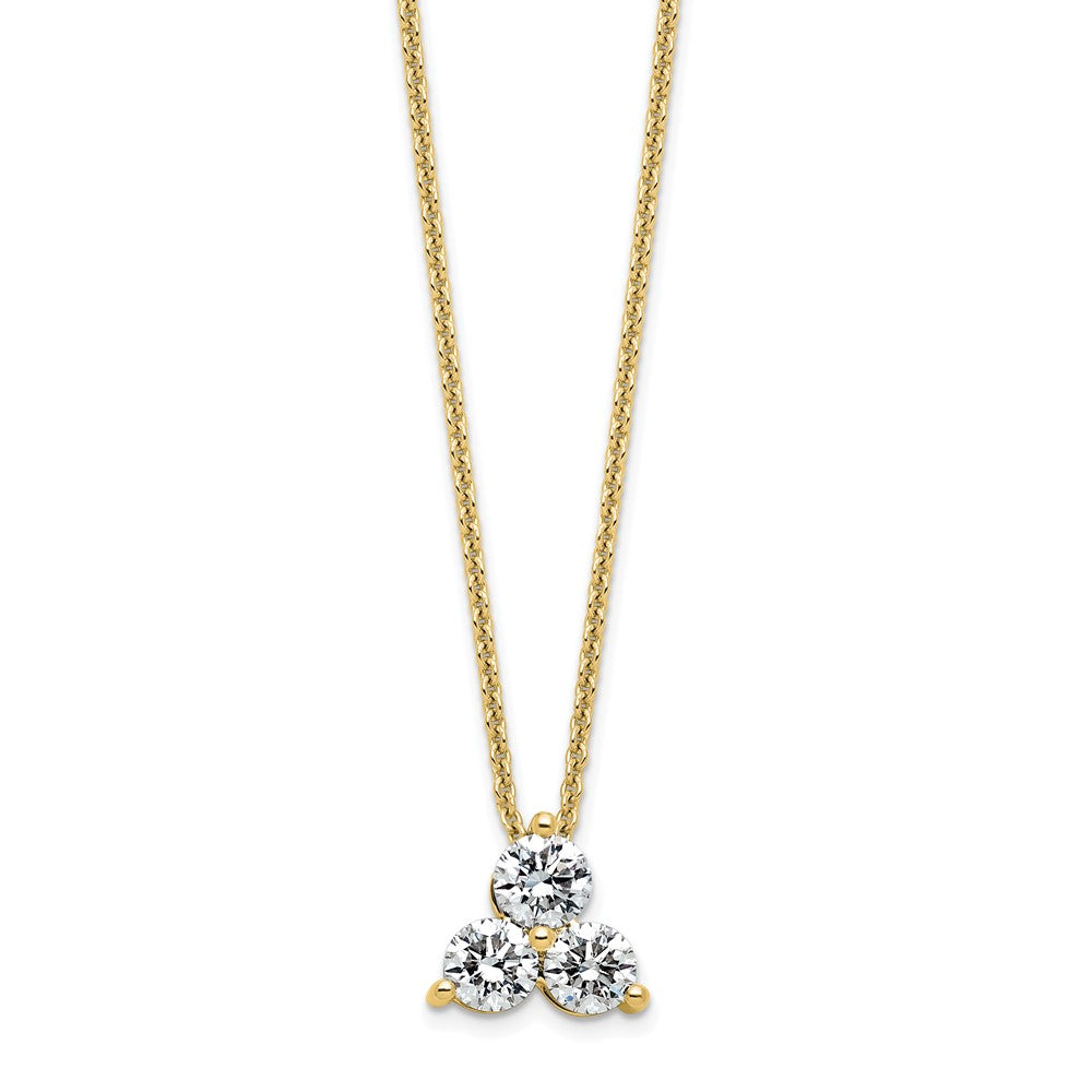 True Origin 14K Yellow Gold 3/4 carat Lab Grown Diamond VS+ F+ 18 in Complete Cluster Necklace