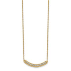 14k Polished 1/6 carat Diamond Curved Bar 18 inch Necklace