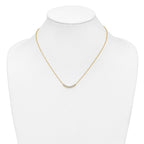14k Polished 1/6 carat Diamond Curved Bar 18 inch Necklace