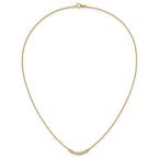 14k Polished 1/6 carat Diamond Curved Bar 18 inch Necklace