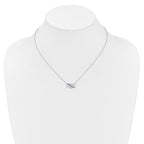 14k White Gold 1/10 carat Blue and White Diamond Heart Infinity 17 inch Necklace