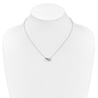 14k White Gold 1/10 carat Black and White Diamond Heart Infinity 17 inch Necklace