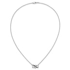 14k White Gold 1/10 carat Black and White Diamond Heart Infinity 17 inch Necklace