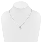14k White Gold 1/20 carat Diamond Heart Infinity Pendant 18 inch Necklace