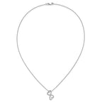 14k White Gold 1/20 carat Diamond Heart Infinity Pendant 18 inch Necklace