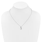 14k White Gold 1/15 carat Black Diamond Infinity Pendant 18 inch Necklace