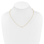 14k Polished 1/10 carat Diamond Sideways Cross 18 inch Necklace