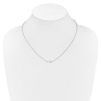 14k White Gold 1/10 carat Diamond Sideways Cross 18 inch Necklace