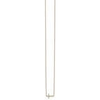 14k Polished 1/6 carat Diamond Sideways Cross 18 inch Necklace