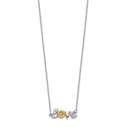 14k Two-tone LOVE Moving .03 carat Diamond 18 inch Necklace