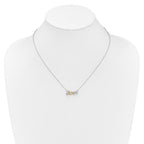 14k Two-tone LOVE Moving .03 carat Diamond 18 inch Necklace