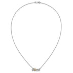 14k Two-tone LOVE Moving .03 carat Diamond 18 inch Necklace