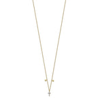 14k Polished 1/20 carat Diamond Cross 18 inch Necklace