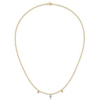 14k Polished 1/20 carat Diamond Cross 18 inch Necklace
