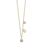14k Polished 1/10 carat Diamond Two Circle and Heart 18 inch Necklace