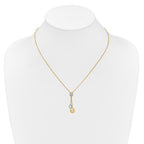 14k Polished 1/10 Diamond Circle Dangles 18 inch Y-Necklace