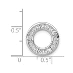 14k White Gold 1/2 carat Diamond Channel Set Circle Chain Slide