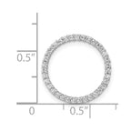 14k White Gold 1/3 carat Diamond Circle Chain Slide