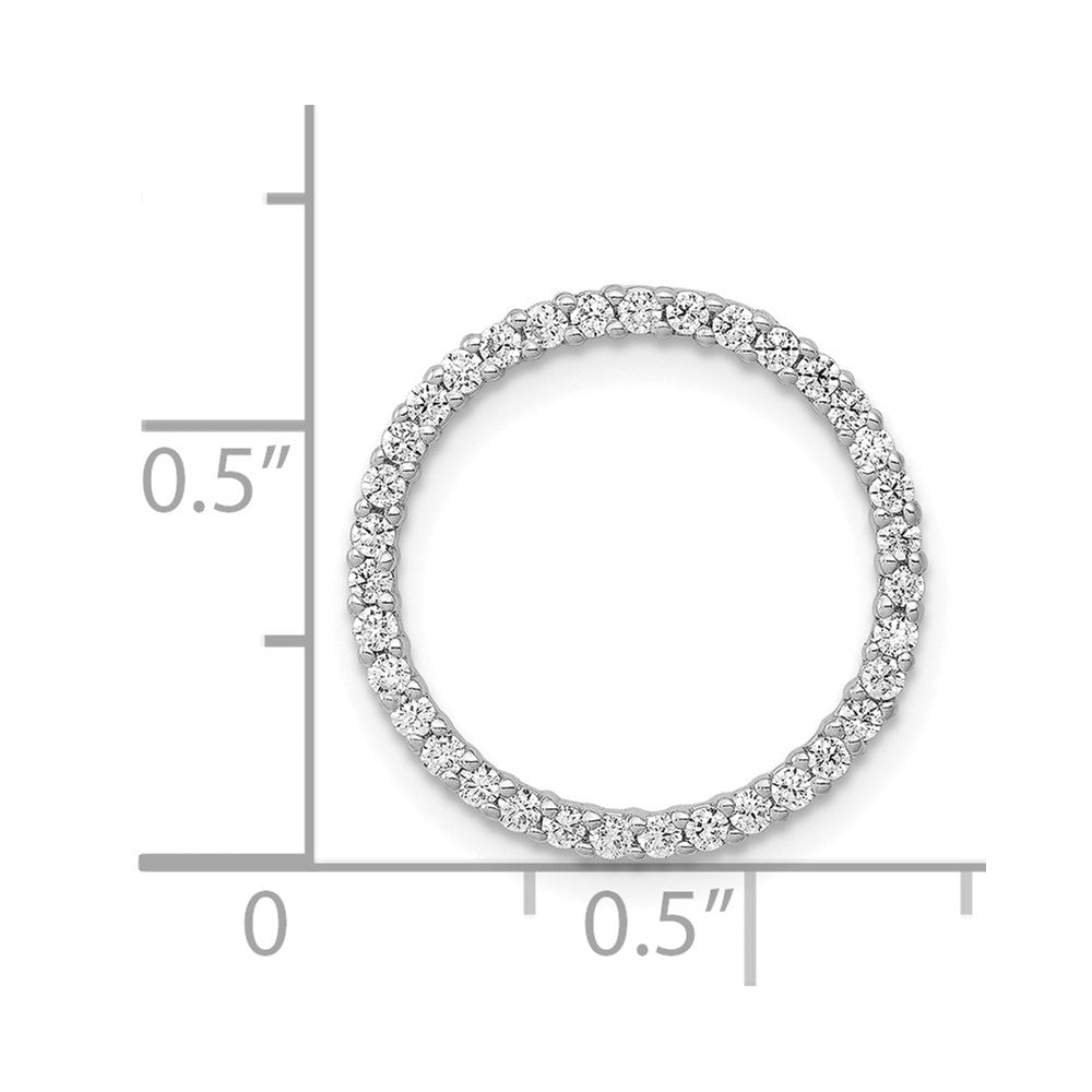 14k White Gold 1/3 carat Diamond Circle Chain Slide