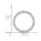14k White Gold 3/8 carat Diamond Circle Chain Slide