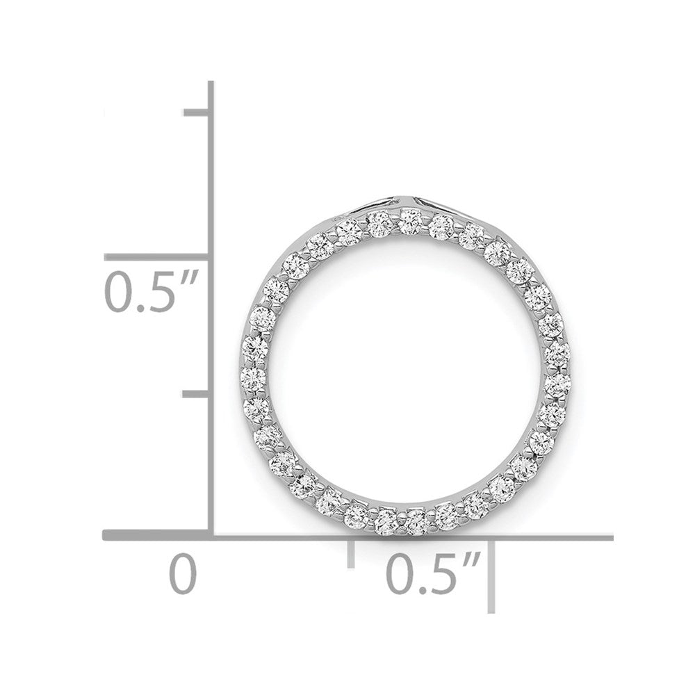 14k White Gold 1/4 carat Diamond Circle Chain Slide