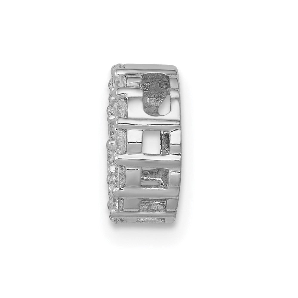 14k White Gold 1/4 carat Diamond Circle Chain Slide
