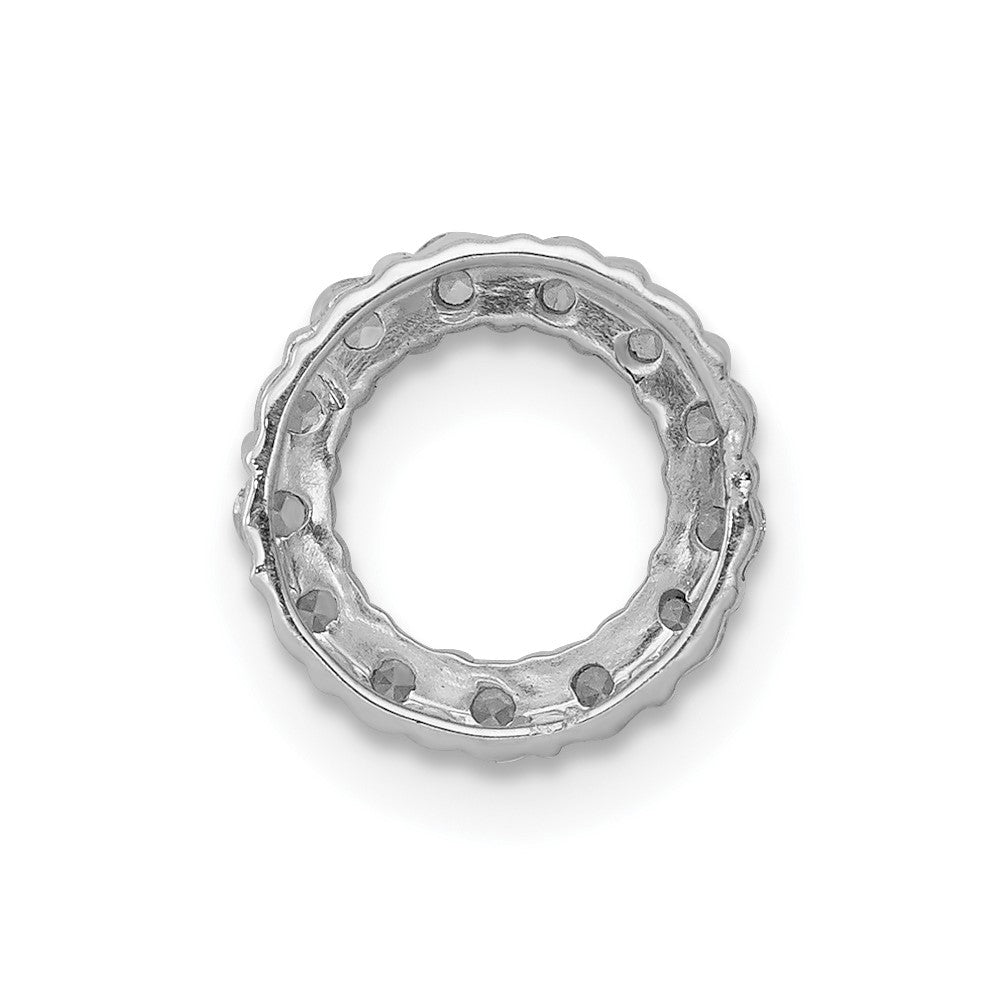 14k White Gold 1/4 carat Diamond Circle Chain Slide