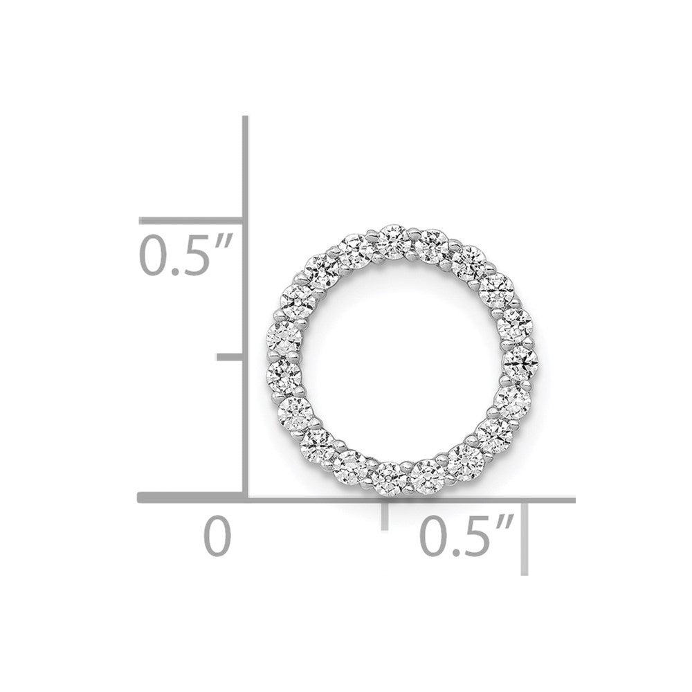 14k White Gold 3/8 carat Diamond Circle Chain Slide
