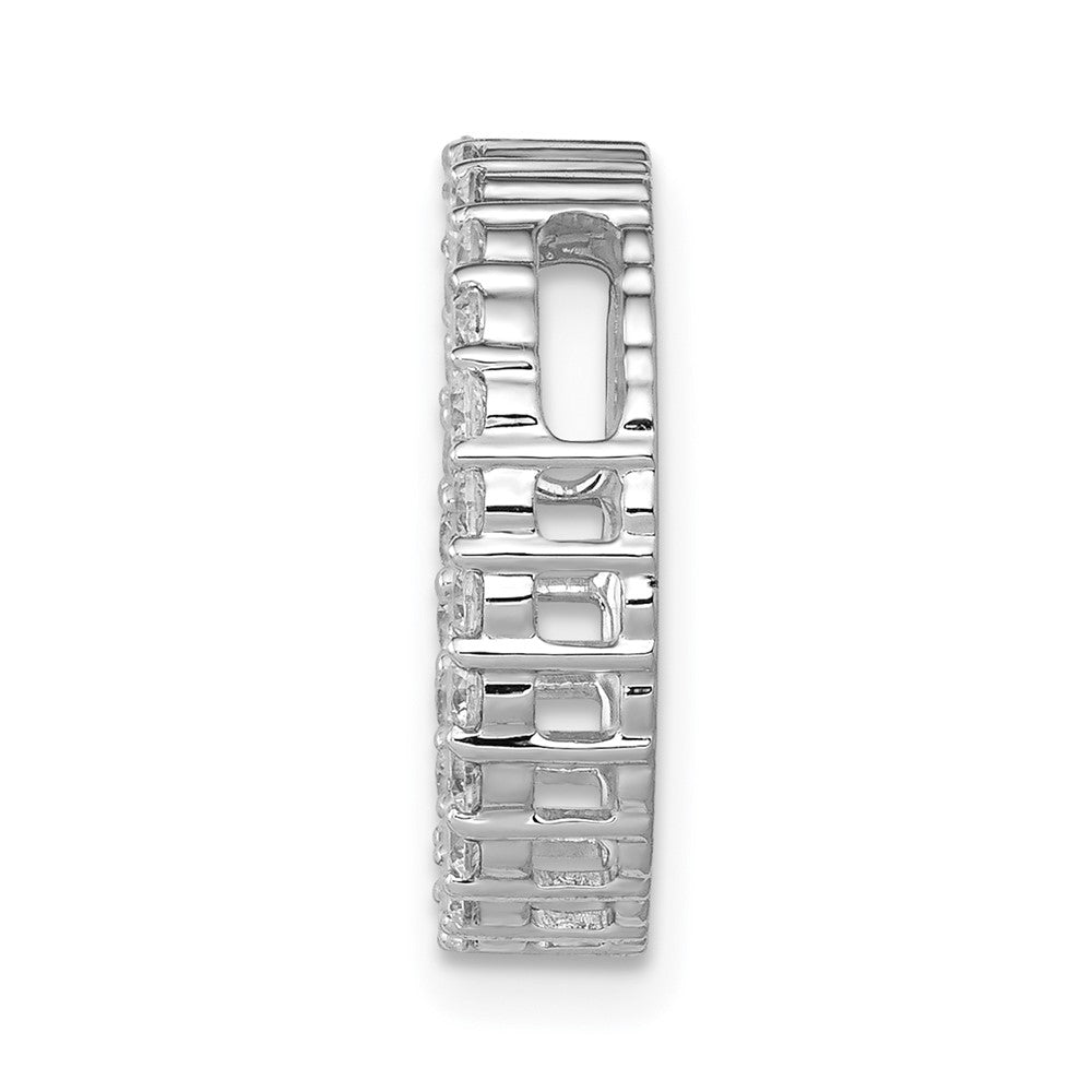 14k White Gold 1/2 carat Diamond Circle Chain Slide