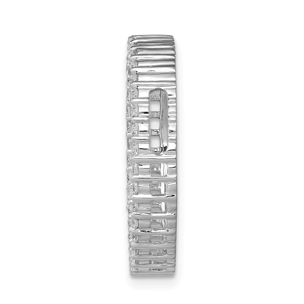 14k White Gold 3/4 carat Diamond Circle Chain Slide