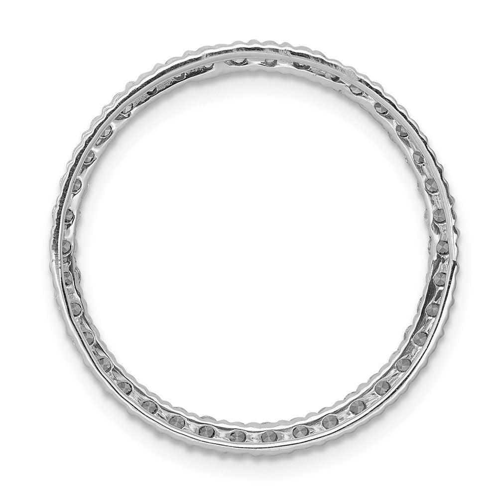 14k White Gold 3/4 carat Diamond Circle Chain Slide