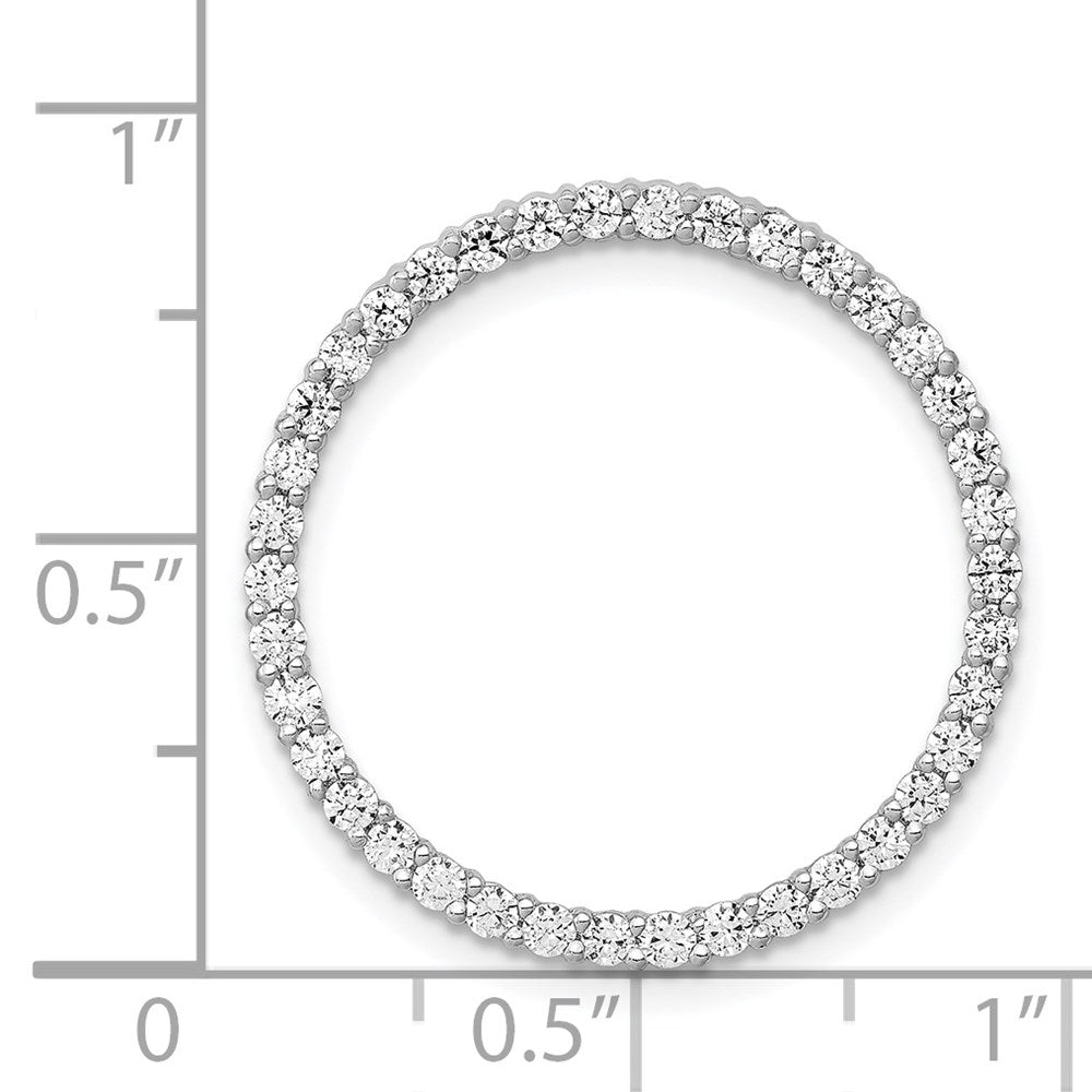 14k White Gold 3/4 carat Diamond Circle Chain Slide