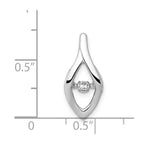 14k White Gold 1/10 carat Moving Diamond Slide Fits up to 2mm Regular/3mm Fancy or Reversible Omega